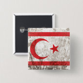 Noord-Cyprus Vierkante Button 5,1 Cm (Voorkant /achterkant)