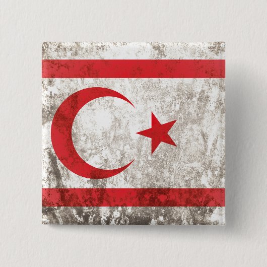 Noord-Cyprus Vierkante Button 5,1 Cm (Voorkant)