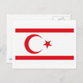 Noord-Cyprus Vlag Briefkaart (Voorkant / Achterkant)