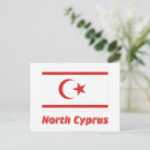 Noord-Cyprus vlag met naam Briefkaart (Staand voorkant)
