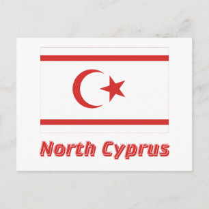 Noord-Cyprus vlag met naam Briefkaart
