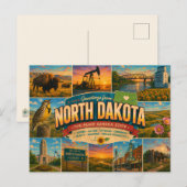 Noord-Dakota ansichtkaart Briefkaart (Voorkant / Achterkant)