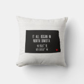 Noord-Dakota GPS-coördinaten met hart Kussen (Voorkant)