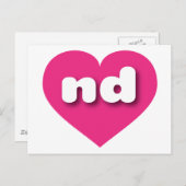 Noord Dakota heet roze hart - Ik hou van en Briefkaart (Voorkant / Achterkant)