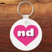 Noord Dakota heet roze hart - Ik hou van en Sleutelhanger (Voorkant)