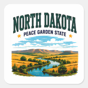 Noord-Dakota Prairie Avontuur Vierkante Sticker