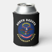 NOORD DAKOTA ROUGHRIDER STATE FLAG BLIKJESKOELER (Blikje Achterkant)
