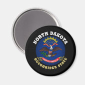 NOORD DAKOTA ROUGHRIDER STATE FLAG MAGNEET (Voorkant / Achterkant)