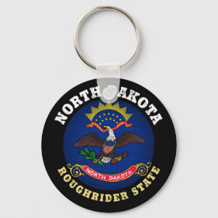 NOORD DAKOTA ROUGHRIDER STATE FLAG SLEUTELHANGER