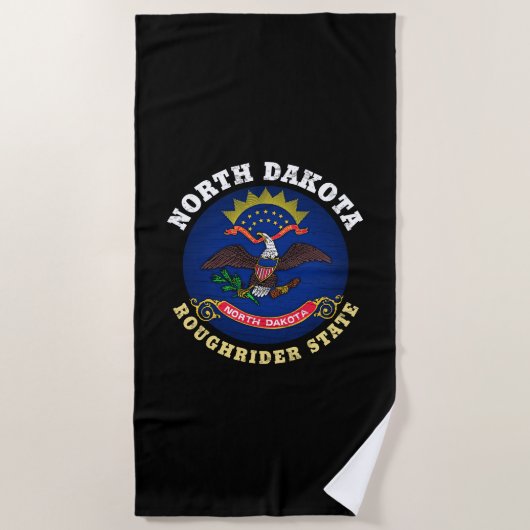 NOORD DAKOTA ROUGHRIDER STATE FLAG STRANDLAKEN (Voorkant)