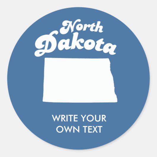 NOORD-DAKOTA STATE MOTTO T-SHIRT RONDE STICKER (Voorkant)