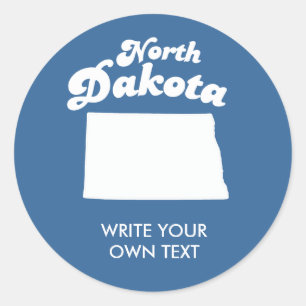 NOORD-DAKOTA STATE MOTTO T-SHIRT RONDE STICKER