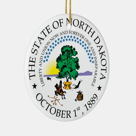 Noord-Dakota-teken Keramisch Ornament (Rechts)
