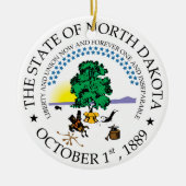 Noord-Dakota-teken Keramisch Ornament (Voorkant)