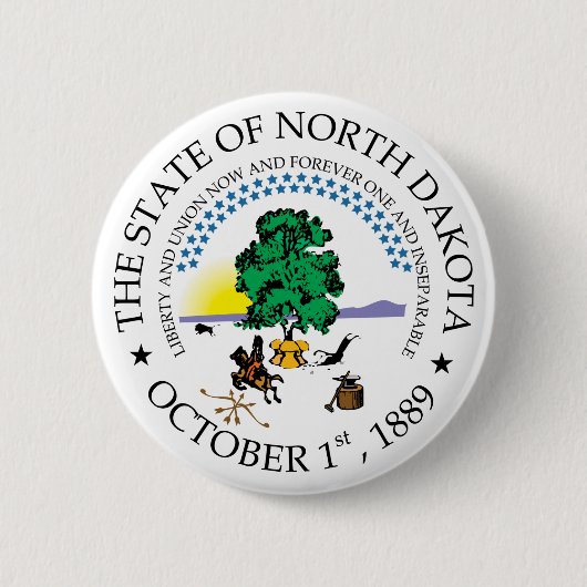 Noord-Dakota-teken Ronde Button 5,7 Cm (Voorkant)