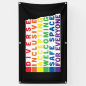 Noord-Dakota (wit) LGBTQ veilige ruimte Spandoek (Verticaal)