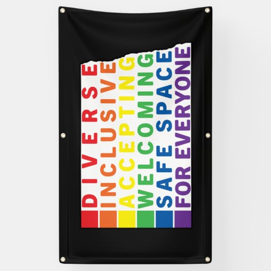Noord-Dakota (wit) LGBTQ veilige ruimte Spandoek (Verticaal)
