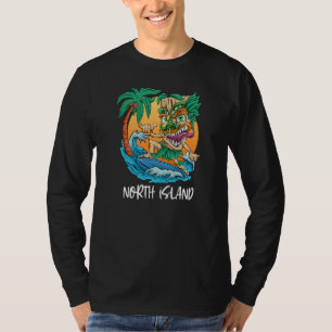 Noord-eiland Nieuw-Zeeland Palm Surfing Beach V T-shirt