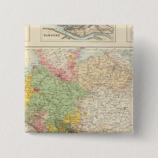 Noord- en Midden-Duitsland Vierkante Button 5,1 Cm (Voorkant)