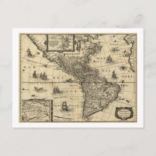 Noord- en Zuid-Amerika - Panoramische Kaart (Voorkant)