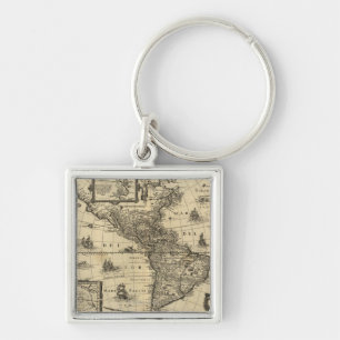 Noord- en Zuid-Amerika - Panoramische Kaart Sleutelhanger