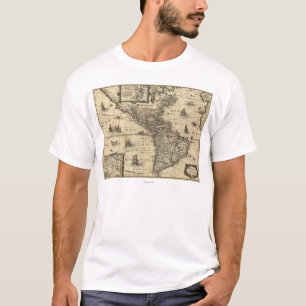 Noord- en Zuid-Amerika - Panoramische Kaart T-shirt