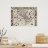 Noord- en Zuid-Amerika Poster (Keuken)