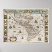 Noord- en Zuid-Amerika Poster (Voorkant)