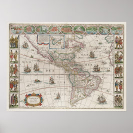 Noord- en Zuid-Amerika Poster