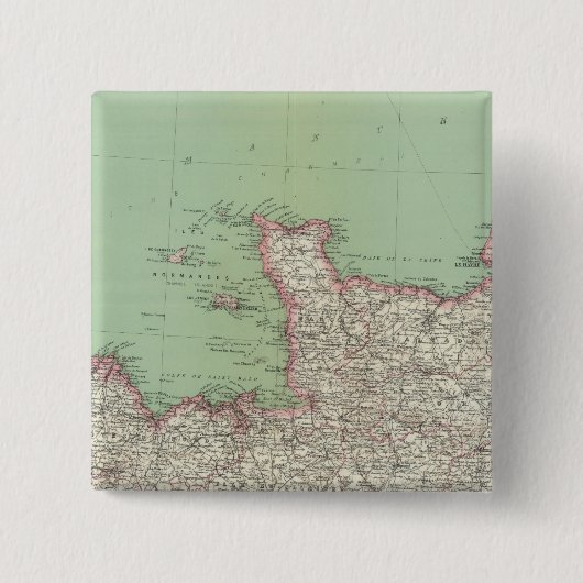 Noord-Frankrijk Vierkante Button 5,1 Cm (Voorkant)