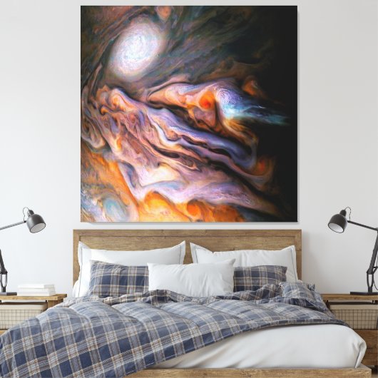 Noord-gematigde gordel Jupiter Swirling Clouds Canvas Afdruk (Insitu (Slaapkamer))