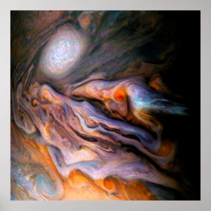 Noord-gematigde gordel Jupiter Swirling Clouds Poster
