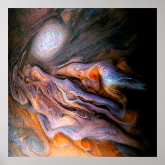 Noord-gematigde gordel Jupiter Swirling Clouds Poster (Voorkant)