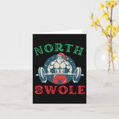 Noord gespierde grappige spier Kerstman Kerst body Kaart (Gele Bloem)