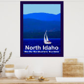 Noord-Idaho Blauwe Bergen en Zeilboot Poster (Keuken)