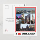 Noord-Ierland - Belfast - I Love - Briefkaart (Voorkant / Achterkant)