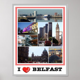 Noord-Ierland - Belfast - I Love - Poster