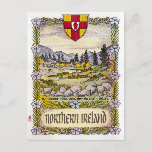 Noord-Ierland briefkaart van de Mourne-bergen (Voorkant)