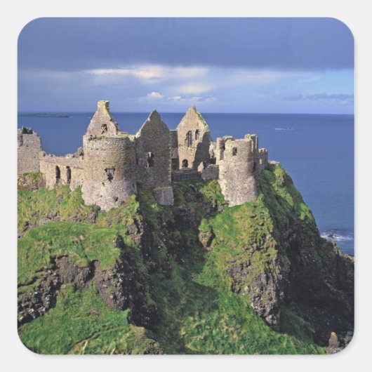 Noord-Ierland, County Antrim, Dunluce Vierkante Sticker (Voorkant)