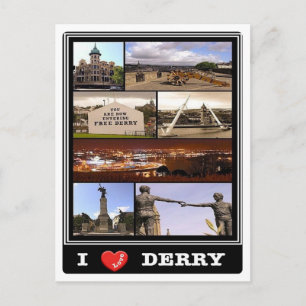 Noord-Ierland - Derry - I Love - Briefkaart