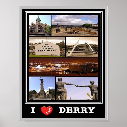 Noord-Ierland - Derry - I Love - Poster (Voorkant)