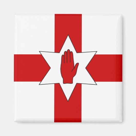 Noord-Ierland magneet - Star & Hand op Cross (Voorkant)