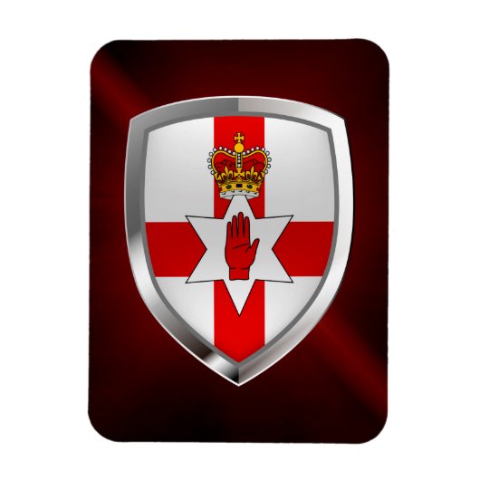 Noord-Ierland Metallic Emblem Magneet (Verticaal)