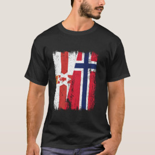 Noord-Ierland Noorwegen Halve Vlag Iers Noors T-shirt
