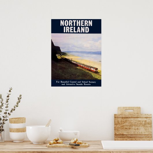 Noord-Ierland, spoorlijn langs de kust Poster (Keuken)