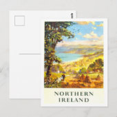 Noord-Ierland Travel Poster Briefkaart (Voorkant / Achterkant)