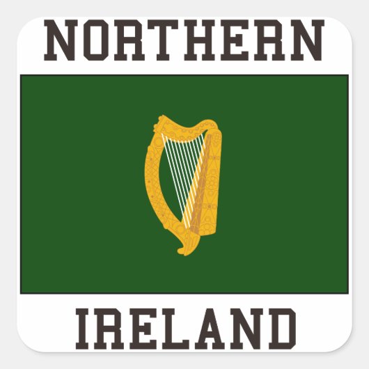 Noord-Ierland Vierkante Sticker (Voorkant)