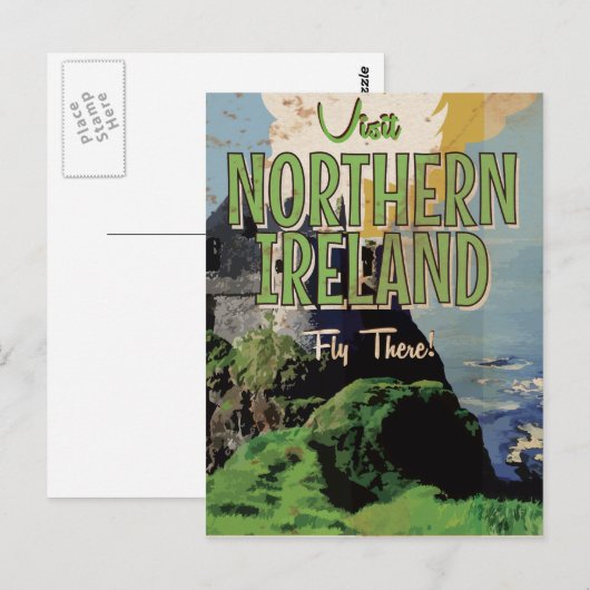 Noord-Ierland vintage-poster Briefkaart (Voorkant / Achterkant)