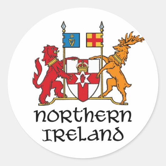 NOORD-IERLAND - vlag/wapen/embleem/symbool Ronde Sticker (Voorkant)
