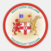 Noord-Ierland Wapen Cirkelvorm Ronde Sticker (Voorkant)